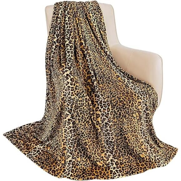 Flannel Fleece Throw Blanket for Couch Leopard Print Blanket Lightweight Fuzzy - Picture 7 of 7